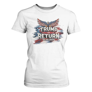 Trump Inauguration Day 2025 T Shirt For Women Trump The Return American Flag TS09 White Print Your Wear