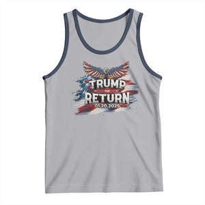 Trump Inauguration Day 2025 Tank Top Trump The Return American Flag TS09 Athletic Heather Navy Print Your Wear