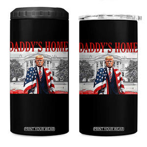 Trump 2025 4 in 1 Can Cooler Tumbler Daddy's Home Trump Inauguration Day TS09 One Size: 16 oz Black Print Your Wear