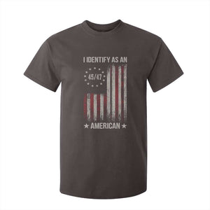 Trump Support T Shirt For Kid 45 47 I Identify As An American TS09 Dark Chocolate Print Your Wear