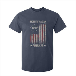 Trump Support T Shirt For Kid 45 47 I Identify As An American TS09 Navy Print Your Wear