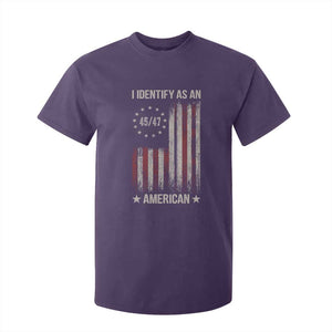 Trump Support T Shirt For Kid 45 47 I Identify As An American TS09 Purple Print Your Wear