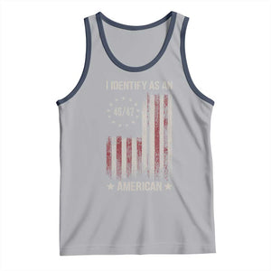 Trump Support Tank Top 45 47 I Identify As An American TS09 Athletic Heather Navy Print Your Wear
