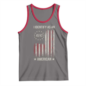 Trump Support Tank Top 45 47 I Identify As An American TS09 Deep Heather Red Print Your Wear