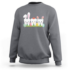 Easter Day Sweatshirt Funny Tooth Glasses Dental Dentist TS09 Charcoal Printyourwear