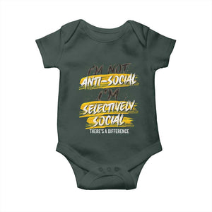 Funny Introvert Baby Onesie I'm Not Anti Social I'm Selectively Social TS09 Print Your Wear