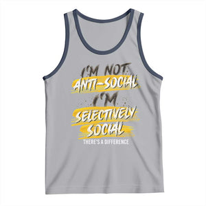 Funny Introvert Tank Top I'm Not Anti Social I'm Selectively Social TS09 Athletic Heather Navy Print Your Wear