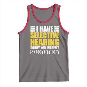 Funny Introvert Tank Top Selective Hearing Sorry TS09 Deep Heather Red Print Your Wear