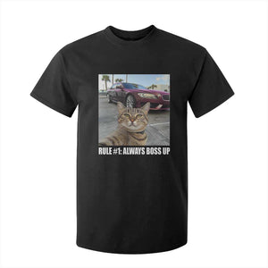 Funny Cat Meme T Shirt For Kid Rule No.1 Always Boss Up TS09 Black Print Your Wear