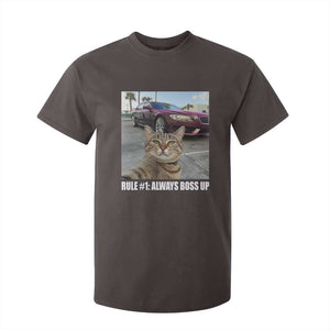 Funny Cat Meme T Shirt For Kid Rule No.1 Always Boss Up TS09 Dark Chocolate Print Your Wear