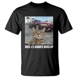 Funny Cat Meme T Shirt Rule No.1 Always Boss Up TS09 Black Print Your Wear