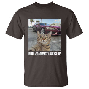 Funny Cat Meme T Shirt Rule No.1 Always Boss Up TS09 Dark Chocolate Print Your Wear
