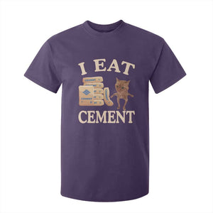Funny Cat Meme T Shirt For Kid I Eat Cement TS09 Purple Print Your Wear