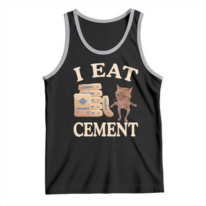 Funny Cat Meme Tank Top I Eat Cement TS09 Black Athletic Heather Print Your Wear