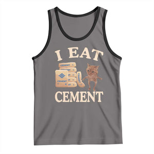 Funny Cat Meme Tank Top I Eat Cement TS09 Deep Heather Black Print Your Wear