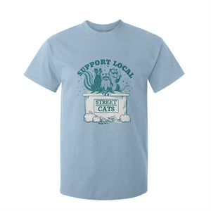 Funny Support Local Street Cat T Shirt For Kid Raccoon Opossum Skunk Garbage Crew TS09 Light Blue Print Your Wear