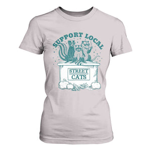 Funny Support Local Street Cat T Shirt For Women Raccoon Opossum Skunk Garbage Crew TS09 Ice Gray Print Your Wear