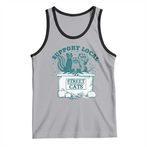 Funny Support Local Street Cat Tank Top Raccoon Opossum Skunk Garbage Crew TS09 Athletic Heather Black Print Your Wear