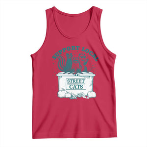 Funny Support Local Street Cat Tank Top Raccoon Opossum Skunk Garbage Crew TS09 Red Print Your Wear