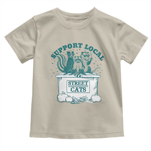 Funny Support Local Street Cat Toddler T Shirt Raccoon Opossum Skunk Garbage Crew TS09 Sand Print Your Wear