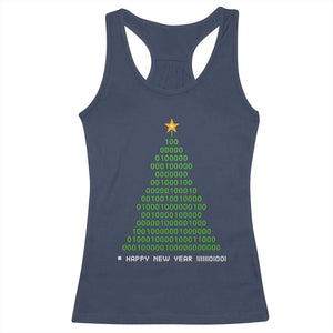 Funny Binary Christmas Tree Racerback Tank Top HAPPY NEW YEAR 11111101001 TS09 Navy Print Your Wear