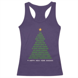 Funny Binary Christmas Tree Racerback Tank Top HAPPY NEW YEAR 11111101001 TS09 Purple Print Your Wear
