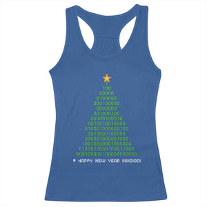 Funny Binary Christmas Tree Racerback Tank Top HAPPY NEW YEAR 11111101001 TS09 Royal Blue Print Your Wear