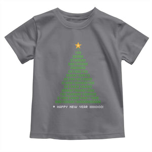 Funny Binary Christmas Tree Toddler T Shirt HAPPY NEW YEAR 11111101001 TS09 Charcoal Print Your Wear