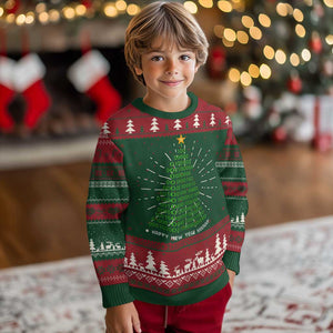 Funny Binary Christmas Tree Ugly Christmas Sweater HAPPY NEW YEAR 11111101001 TS09 Christmas Print Your Wear