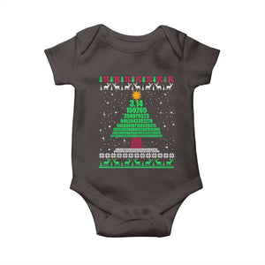 Funny Xmas Math Pi Christmas Tree Baby Onesie TS09 Dark Chocolate Print Your Wear