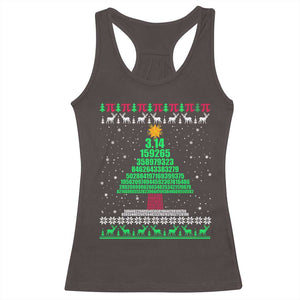 Funny Xmas Math Pi Christmas Tree Racerback Tank Top TS09 Dark Chocolate Print Your Wear