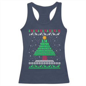 Funny Xmas Math Pi Christmas Tree Racerback Tank Top TS09 Navy Print Your Wear