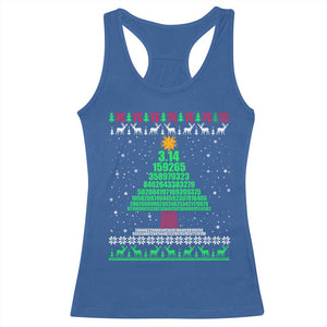 Funny Xmas Math Pi Christmas Tree Racerback Tank Top TS09 Royal Blue Print Your Wear