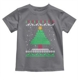 Funny Xmas Math Pi Christmas Tree Toddler T Shirt TS09 Charcoal Print Your Wear