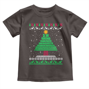 Funny Xmas Math Pi Christmas Tree Toddler T Shirt TS09 Dark Chocolate Print Your Wear