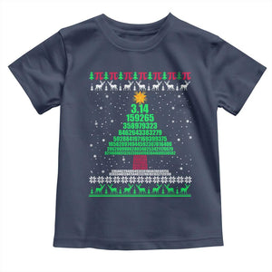 Funny Xmas Math Pi Christmas Tree Toddler T Shirt TS09 Navy Print Your Wear
