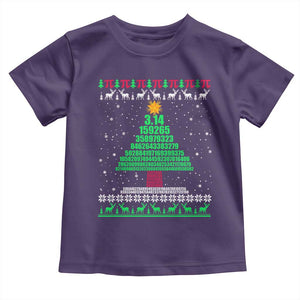 Funny Xmas Math Pi Christmas Tree Toddler T Shirt TS09 Purple Print Your Wear