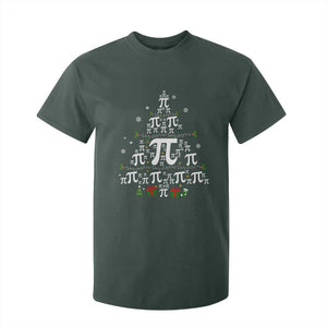 Funny Christmas Math Teacher T Shirt For Kid Pi Christmas Tree TS09 Dark Forest Green Print Your Wear