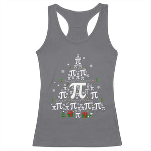 Funny Christmas Math Teacher Racerback Tank Top Pi Christmas Tree TS09 Charcoal Print Your Wear