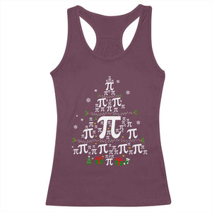 Funny Christmas Math Teacher Racerback Tank Top Pi Christmas Tree TS09 Maroon Print Your Wear