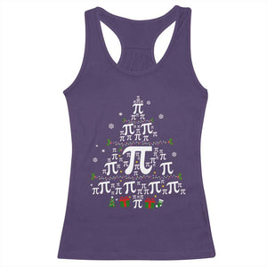 Funny Christmas Math Teacher Racerback Tank Top Pi Christmas Tree TS09 Purple Print Your Wear