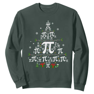 Funny Christmas Math Teacher Sweatshirt Pi Christmas Tree TS09 Dark Forest Green Print Your Wear