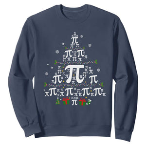Funny Christmas Math Teacher Sweatshirt Pi Christmas Tree TS09 Navy Print Your Wear
