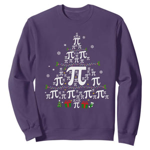Funny Christmas Math Teacher Sweatshirt Pi Christmas Tree TS09 Purple Print Your Wear