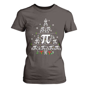 Funny Christmas Math Teacher T Shirt For Women Pi Christmas Tree TS09 Dark Chocolate Print Your Wear