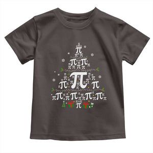 Funny Christmas Math Teacher Toddler T Shirt Pi Christmas Tree TS09 Dark Chocolate Print Your Wear
