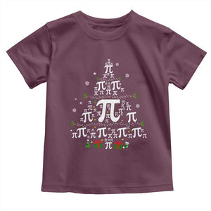 Funny Christmas Math Teacher Toddler T Shirt Pi Christmas Tree TS09 Maroon Print Your Wear