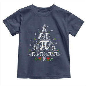 Funny Christmas Math Teacher Toddler T Shirt Pi Christmas Tree TS09 Navy Print Your Wear