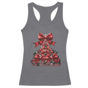 Christmas Tree Coquette Tis The Season Racerback Tank Top TS09 Charcoal Print Your Wear