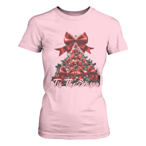 Christmas Tree Coquette Tis The Season T Shirt For Women TS09 Light Pink Print Your Wear